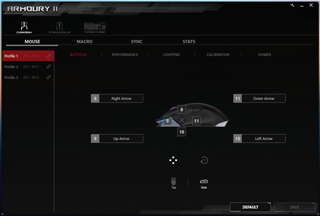 The Armoury II software from ASUS