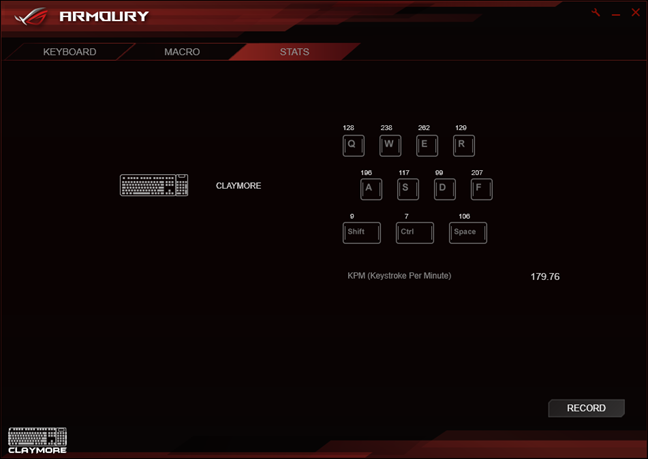 ASUS ROG Claymore, keyboard