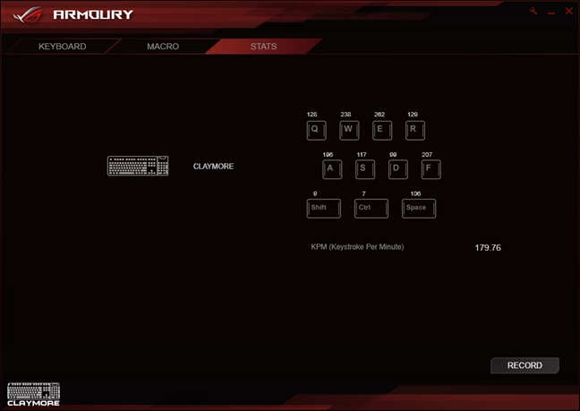 ASUS ROG Claymore, keyboard