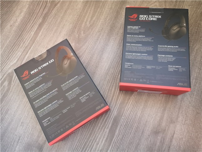 ASUS ROG Strix Go &amp; ASUS ROG Strix Go Core: The back of the boxes