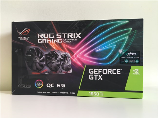 The packaging for ASUS ROG STRIX GTX 1660 Ti GAMING OC