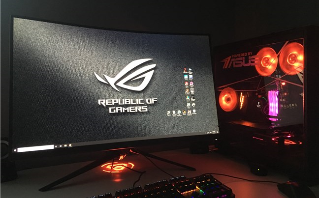 Our gaming PC, made with hardware components from ASUS, ADATA, and AMD