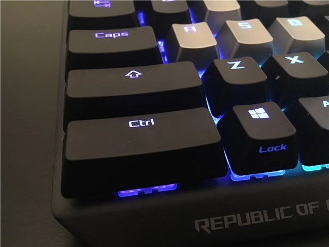 The left Control key is as large as the Shift key