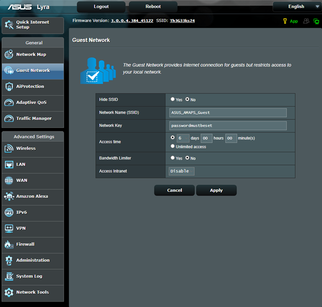 ASUS firmware - use a Guest network