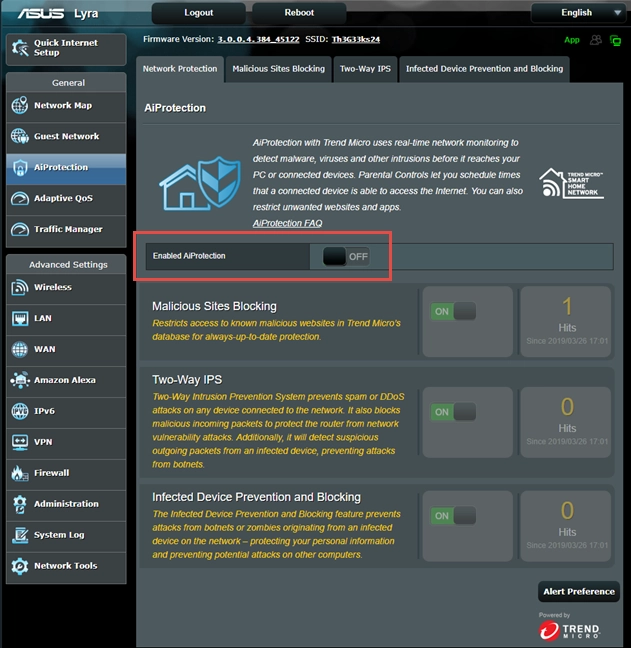 Enable ASUS AiProtection