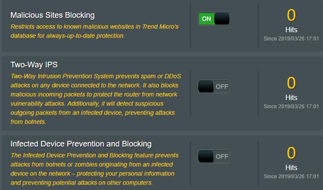 ASUS firmware - enable Malicious Sites Blocking