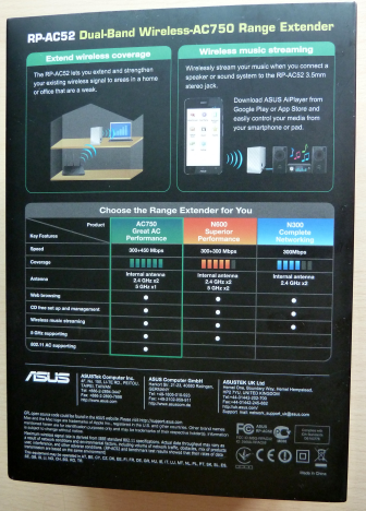 ASUS RP-AC52, WPS, range, extender, wireless, network, dual-band, 802.11ac