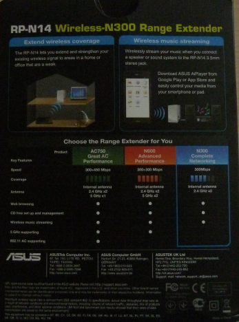 ASUS RP-N14, WPS, range, extender, wireless,network, 2.4GHz