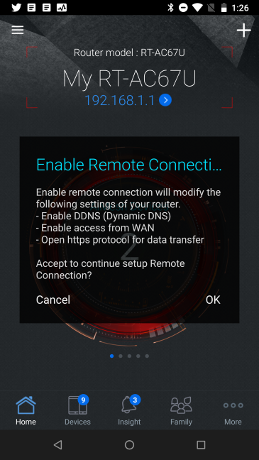 The ASUS router mobile app