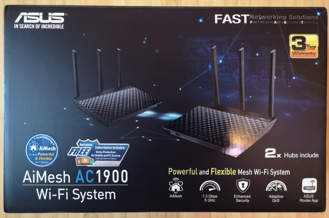 The packaging of the ASUS RT-AC67U