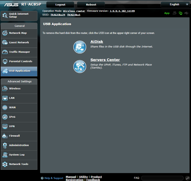 ASUS RT-AC85P - USB applications