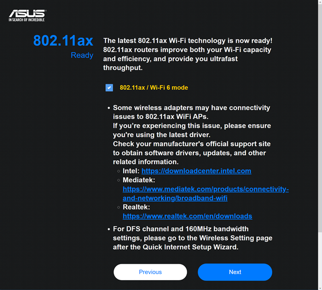 Enabling Wi-Fi 6 on ASUS RT-AX58U