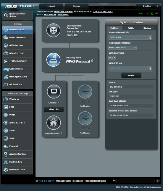 The ASUS RT-AX88U firmware