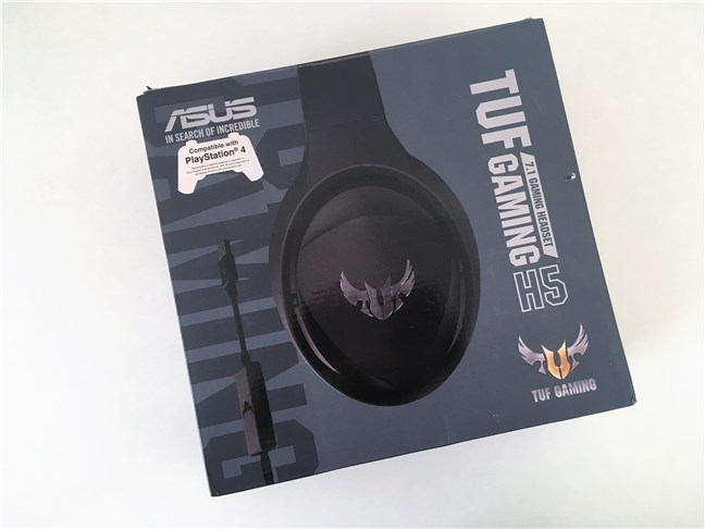 The ASUS TUF Gaming H5 headset package