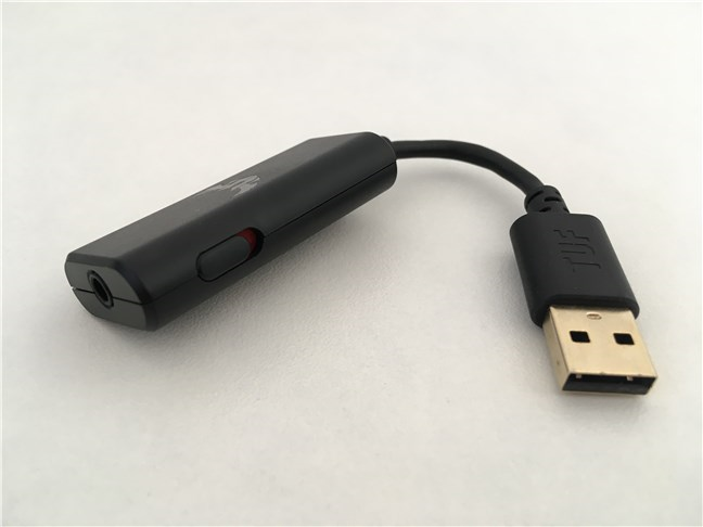 The TUF 7.1 surround sound USB 2.0 to 3.5 mm dongle