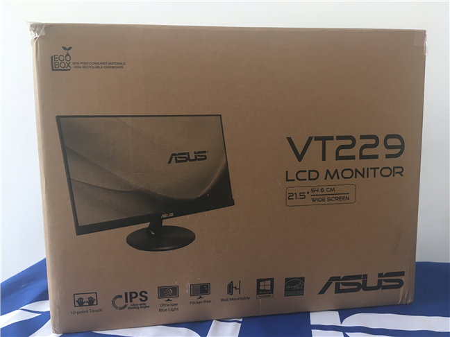 The package of the ASUS VT229H touch monitor