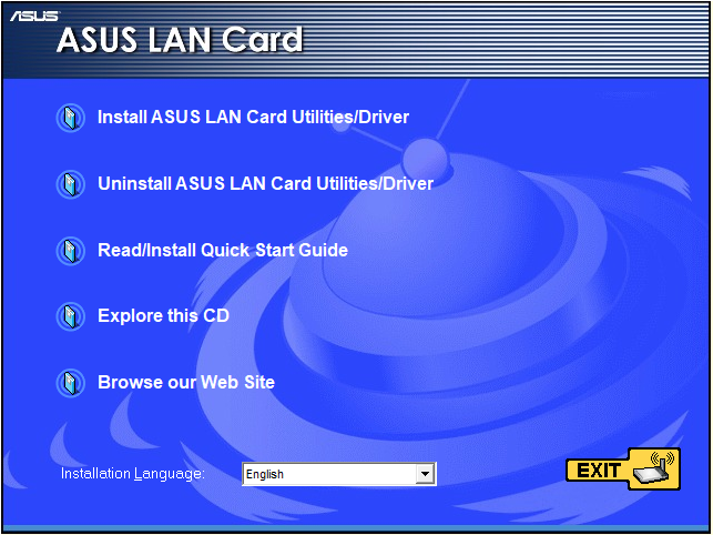 The setup disc for ASUS XG-C100C