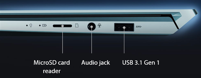 Some of the ports on the ASUS ZenBook Duo