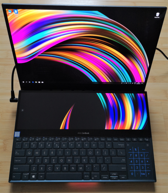 ASUS ZenBook Pro Duo with both screens turned on