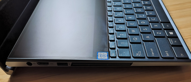 The ports on the left side of the ASUS ZenBook Pro Duo