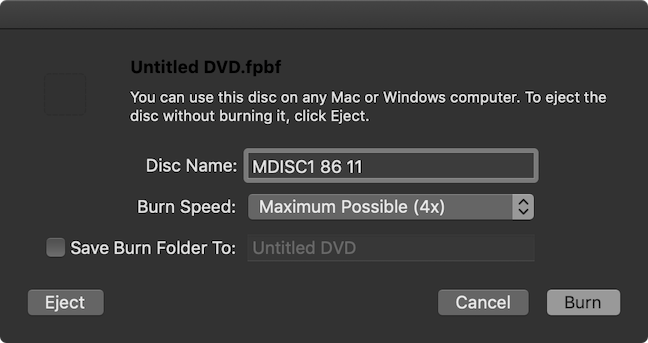 Burning a disc in macOS with the ASUS ZenDrive U7M