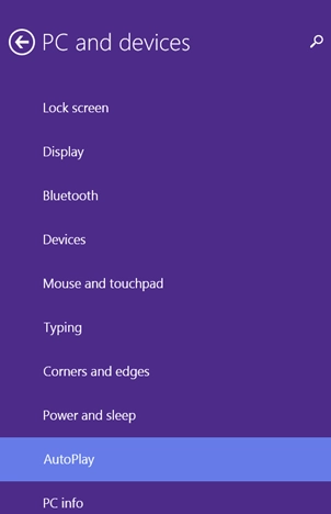AutoPlay, settings, media, devices, Windows 8.1