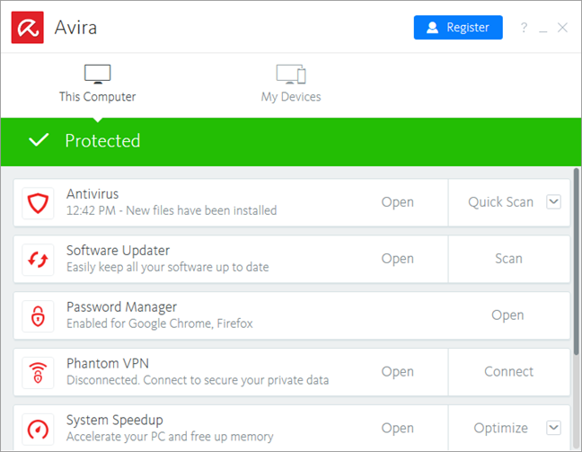 Avira Free Security Suite