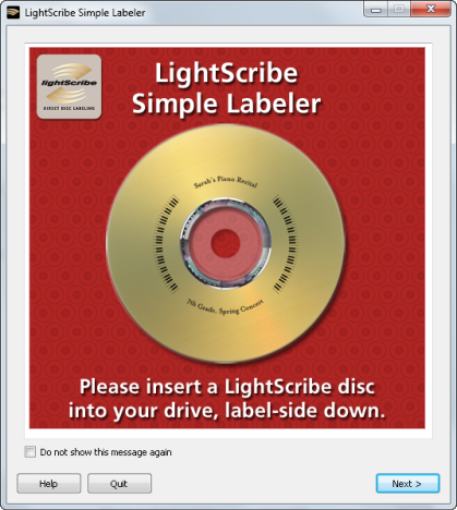 LightScribe Simple Labeler