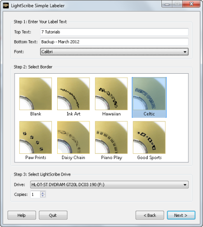 LightScribe Simple Labeler