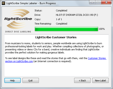 LightScribe Simple Labeler