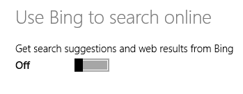 Search, charm, Windows 8.1, Bing, turn off, disable, integration