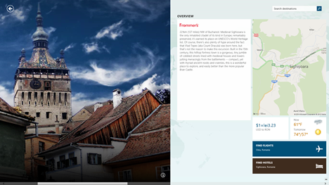 Windows 8.1, Travel, app, Bing, search flights, search hotels, destinations