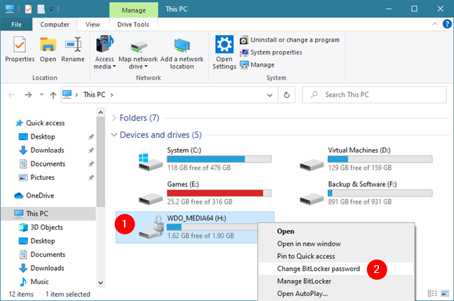 Change BitLocker password