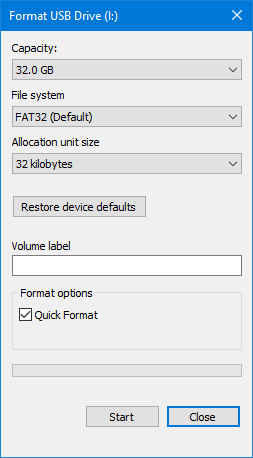 Formatting your encrypted USB drive