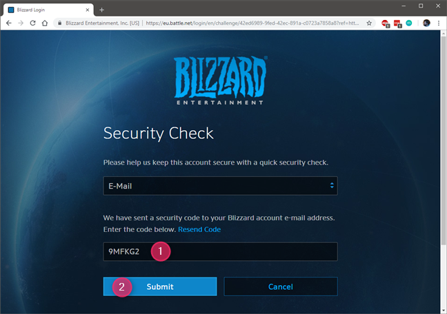 Security check using the email account