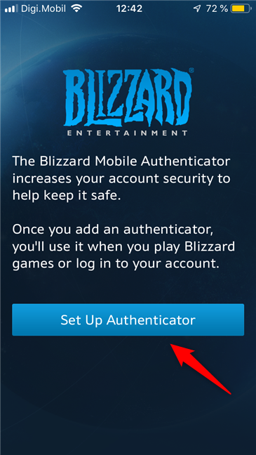 The Blizzard Authenticator app: setting up