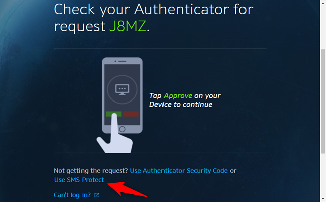 Choosing to use SMS Protect instead of Blizzard Authenticator