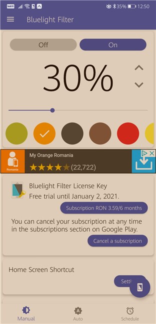 Best night light apps for Android: Bluelight Filter for Eye Care - Auto screen filter
