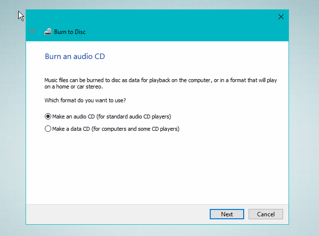 Windows, burn discs