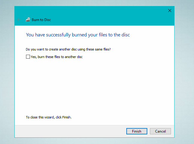 Windows, burn discs