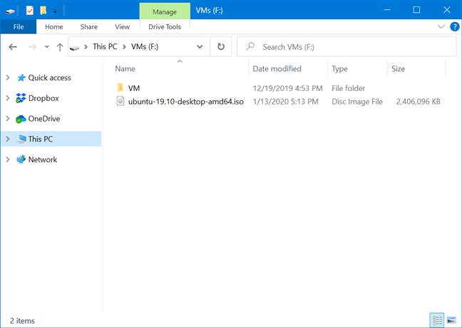 Navigating to the ISO file in File Explorer