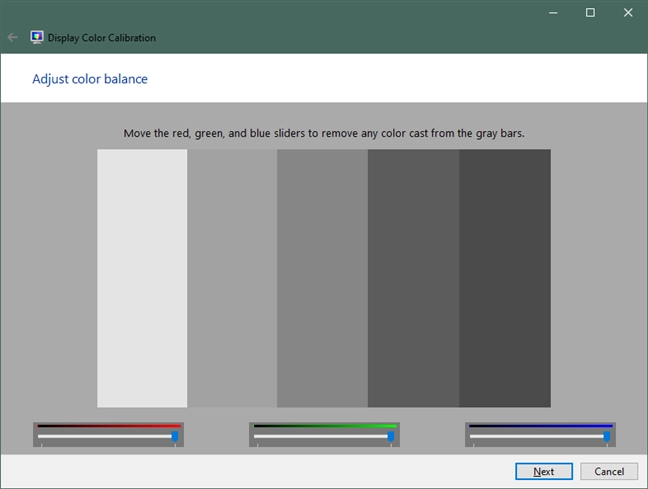 Adjust color balance in Windows 10