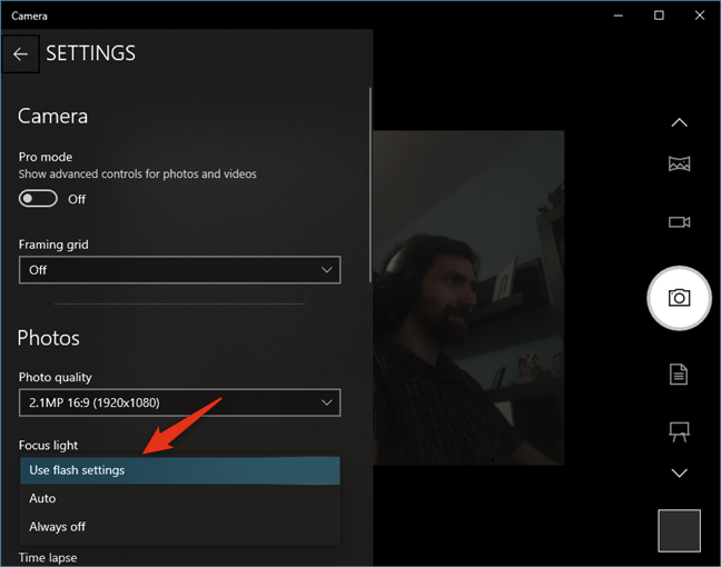 set default camera windows 10