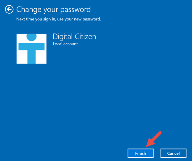 Windows 10, user password