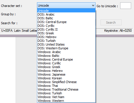 Character Map in Windows 7 and Windows 8