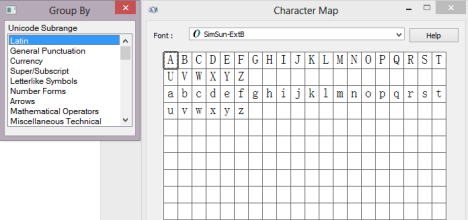 Character Map in Windows 7 and Windows 8