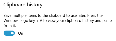 Enable the clipboard history