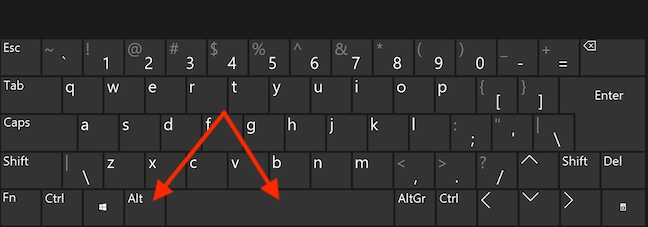Press the Alt and Space keys simultaneously
