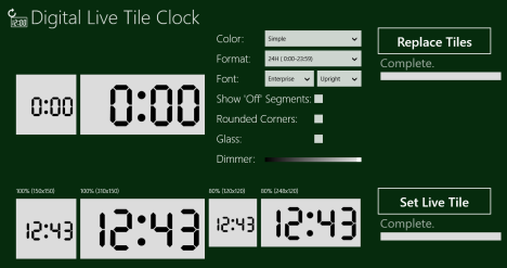 Windows 8 - Clock Live Tile - Digital Live Tile Clock