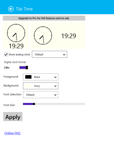 Windows 8 - Clock Live Tile - Tile Time